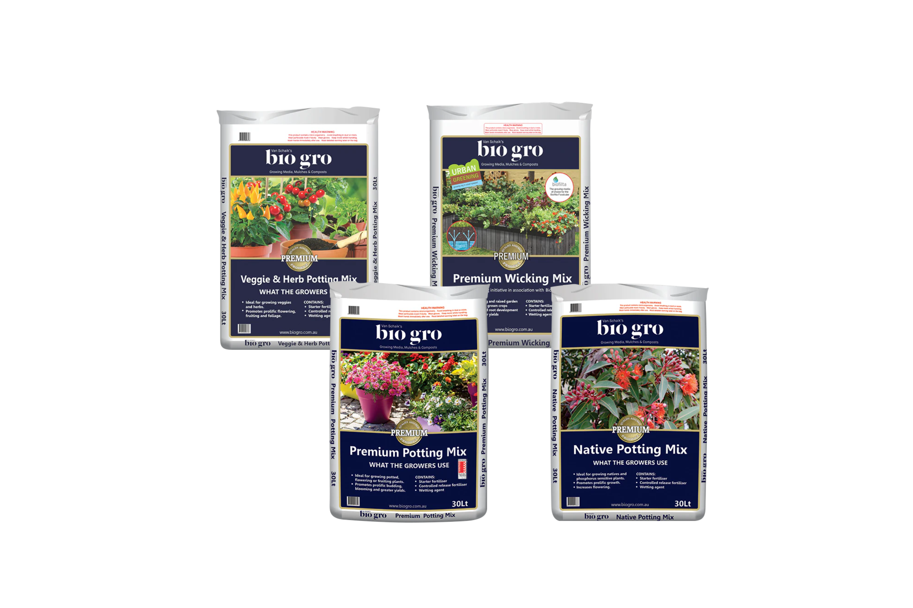 Four bags of potting mix