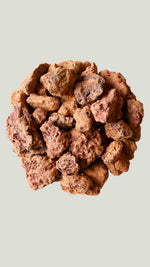 Volcanic scoria rocks in a small dish