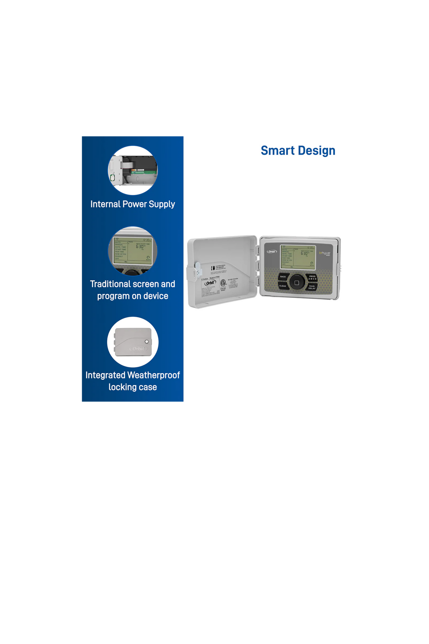 Smart design features of the Orbit B-hyve controller