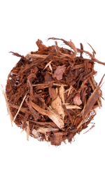 A dish of brown woodchip mulch