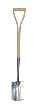Gardening spade with wooden handle