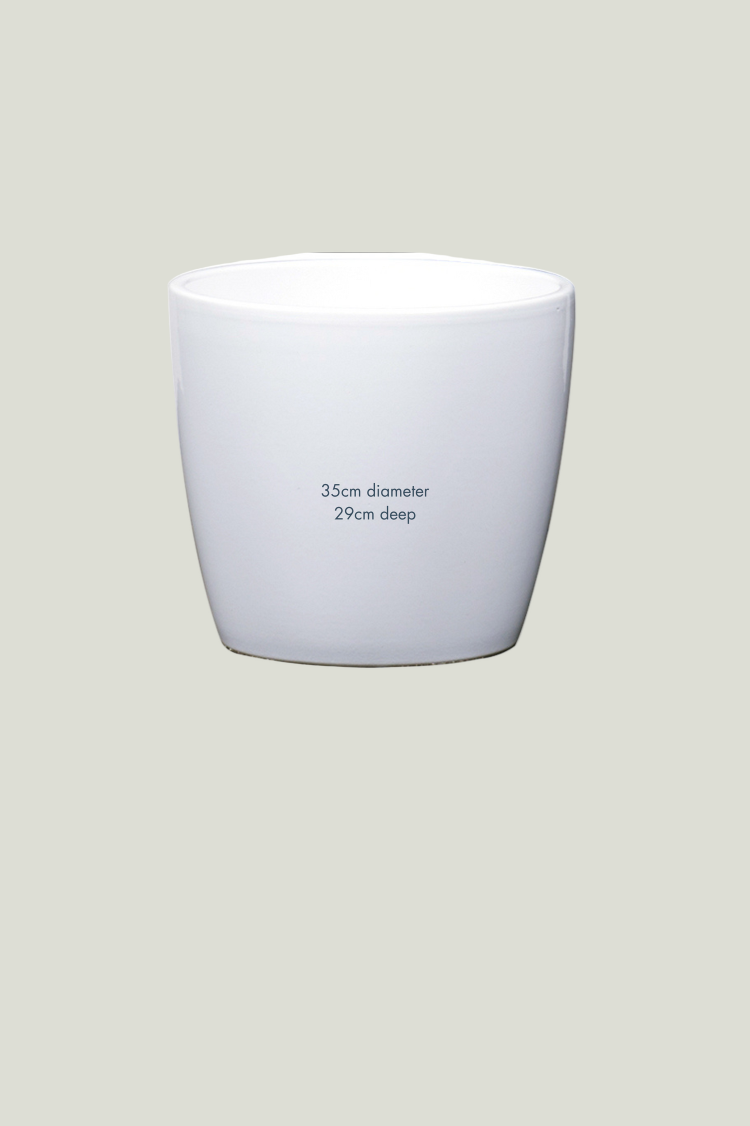 White pot with measurements