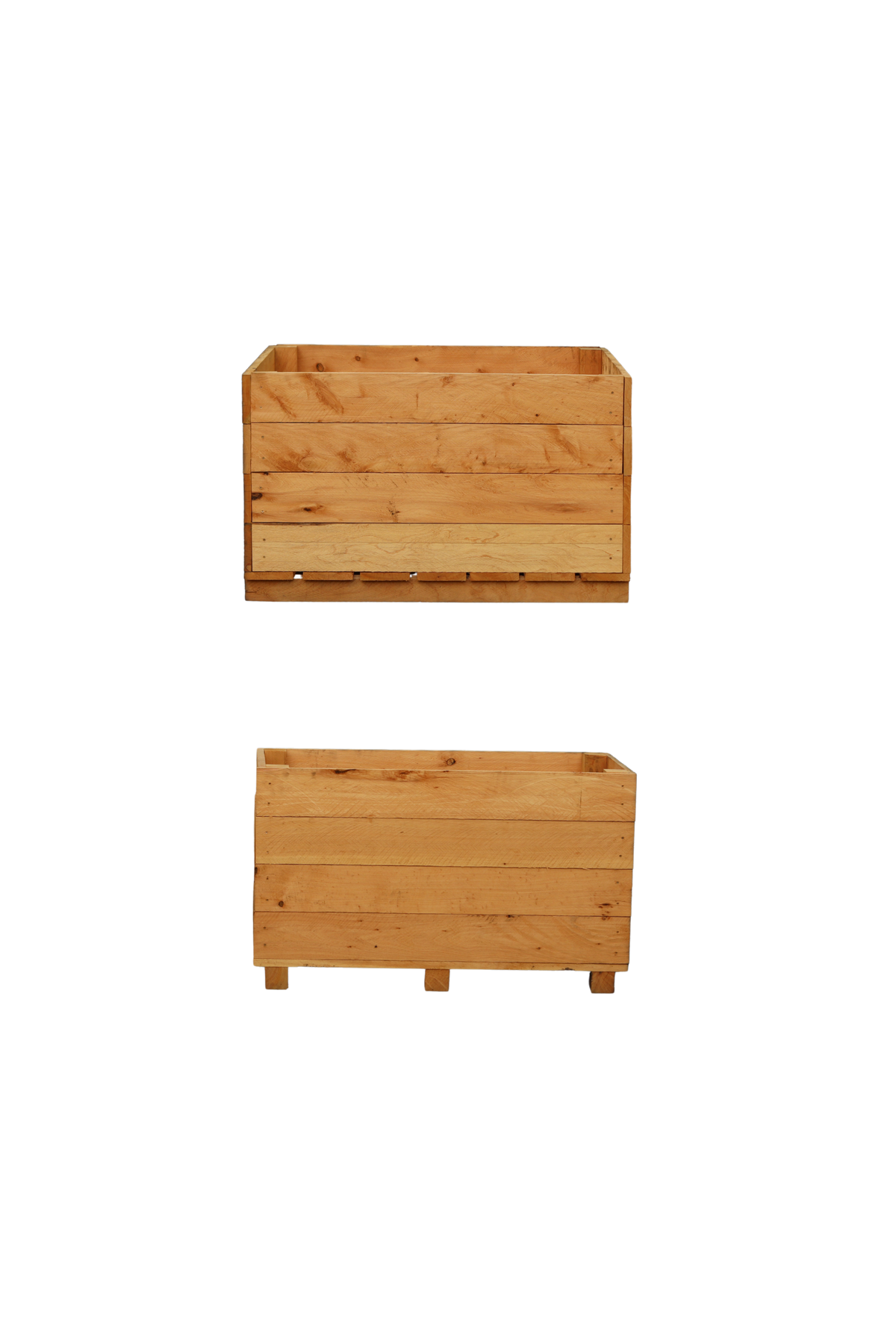 Two wooden raised planters