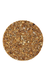 Round dish of fine crushed stones