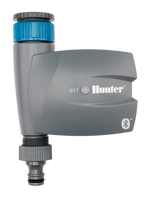 Grey garden tap timer with one hose outlet