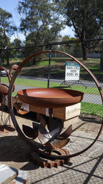 Rustic Big Ring Bird Bath