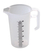 White measuring cup with measurement markings