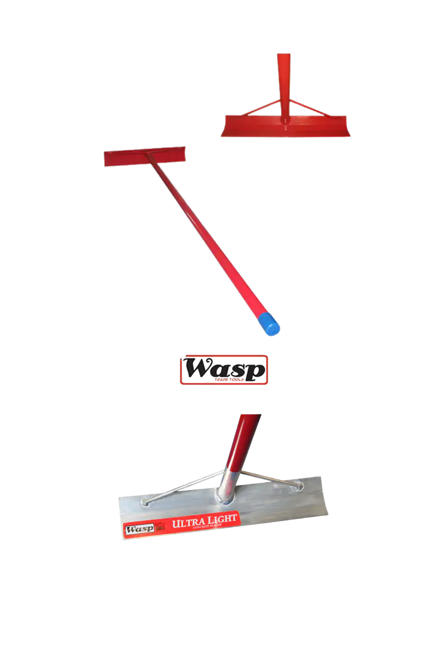 Wasp Concrete Placer Rake - Ultralight Alloy with 500mm blade and 1.5m Handle