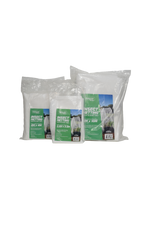 Three packages of insect netting with green labels