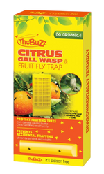 Citrus gall wasp trap in yellow orange and green packaging