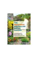 Book cover of 'The Waterwise Australian Native Garden' with garden images and text.