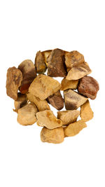 A dish of earthy hued stones