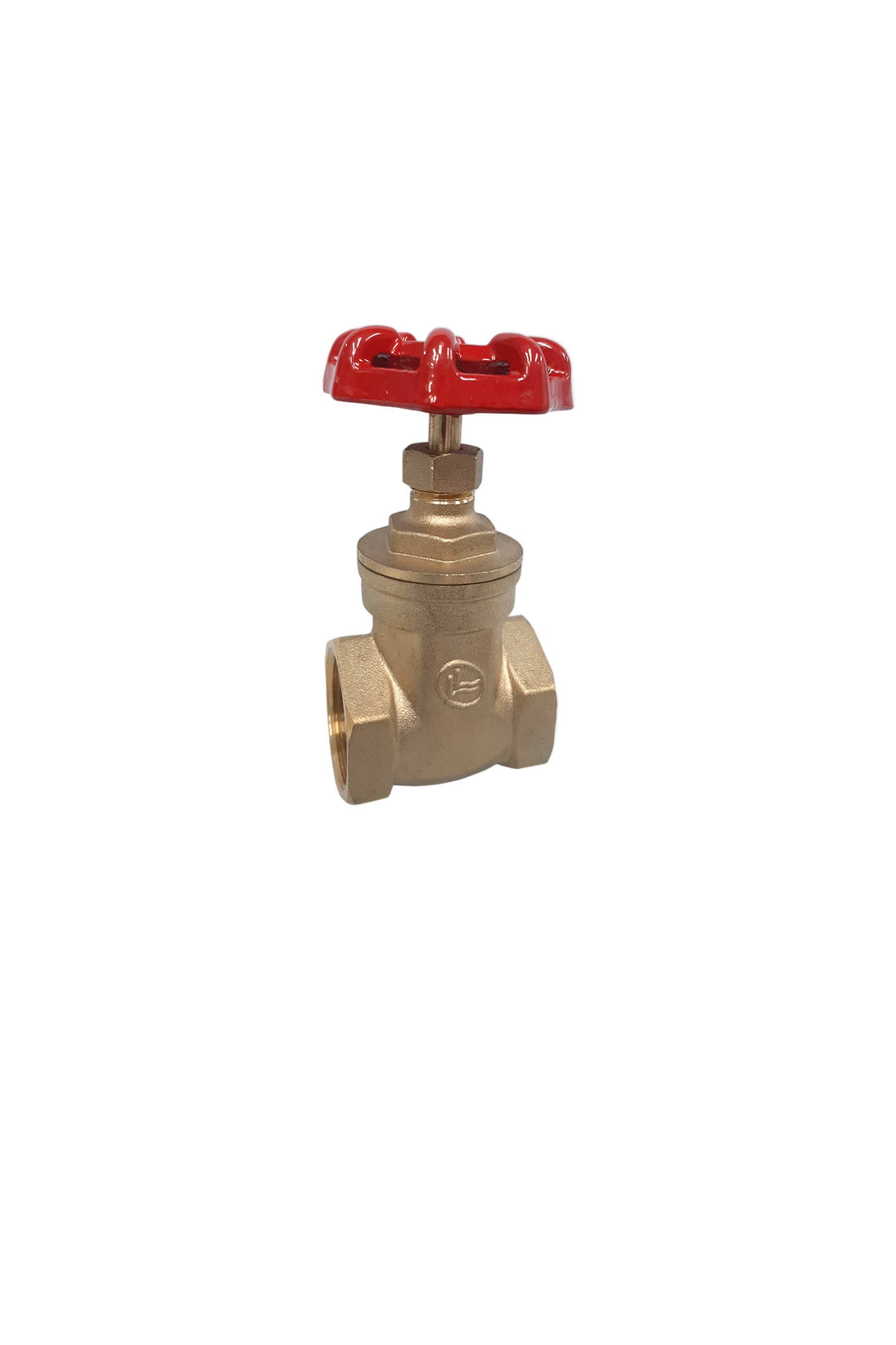 Bronze gate valve with red handle