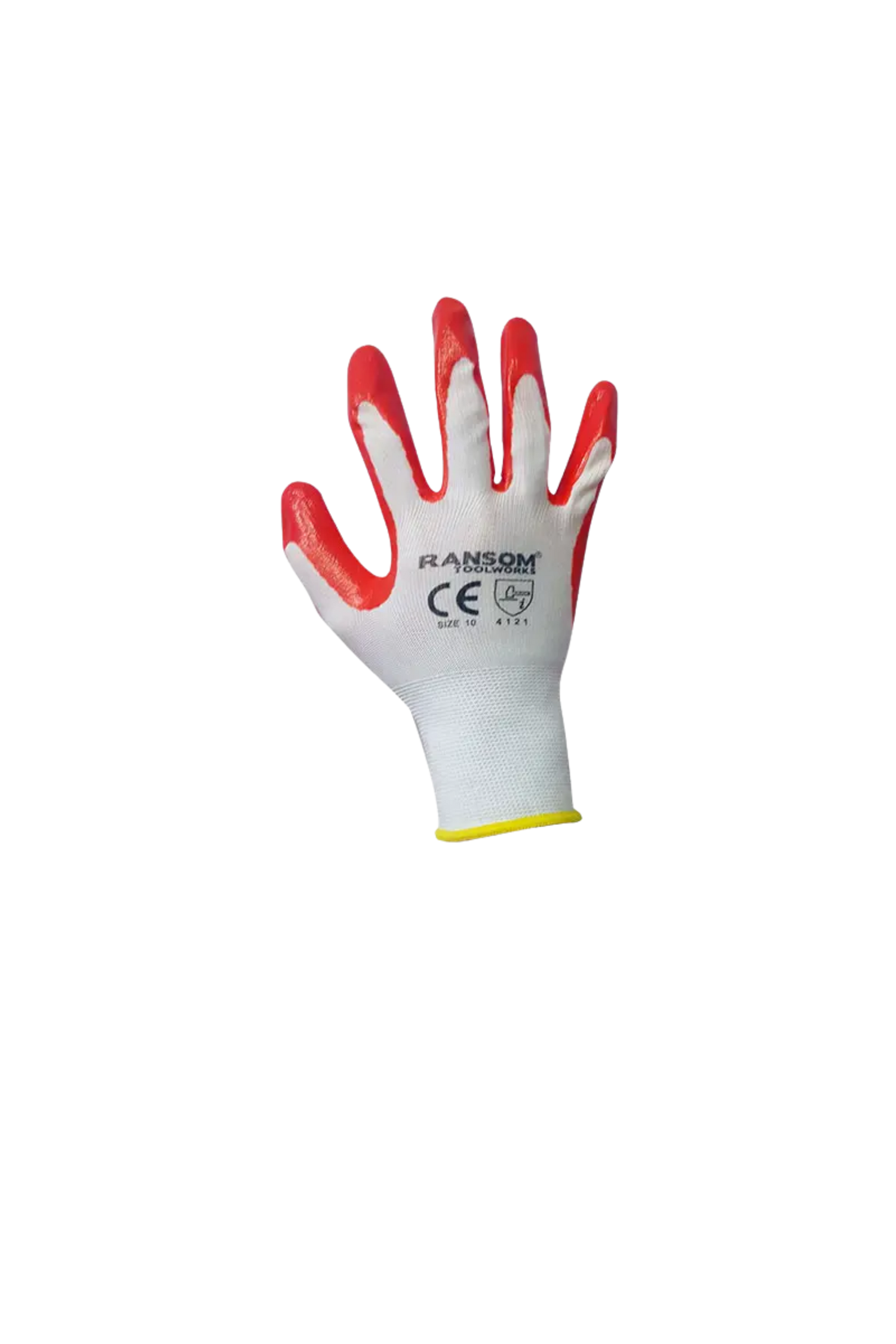 Orange Nitrile Gloves Size 10 White Cuff 5pk