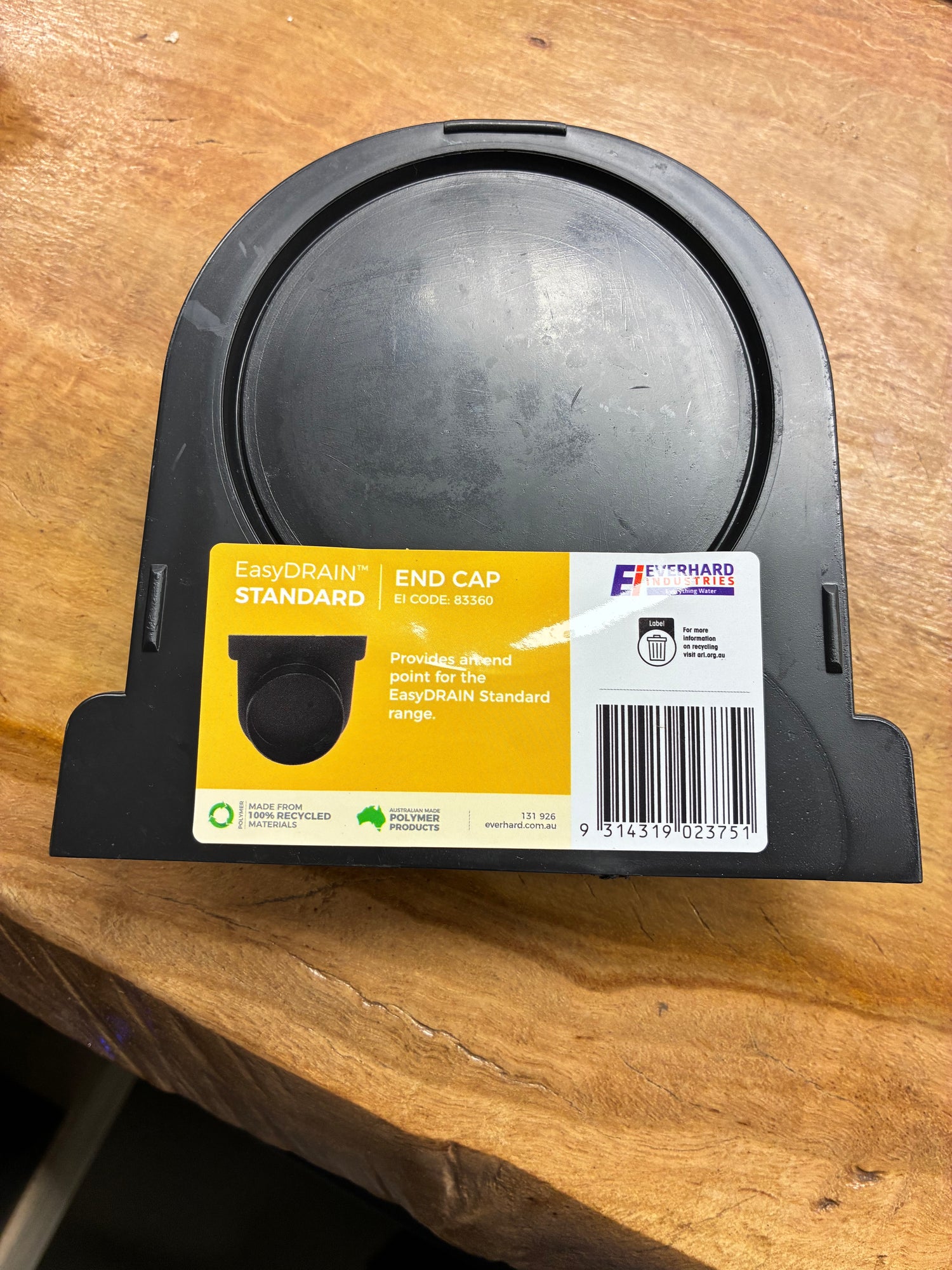 Easydrain End Caps Black 100mm