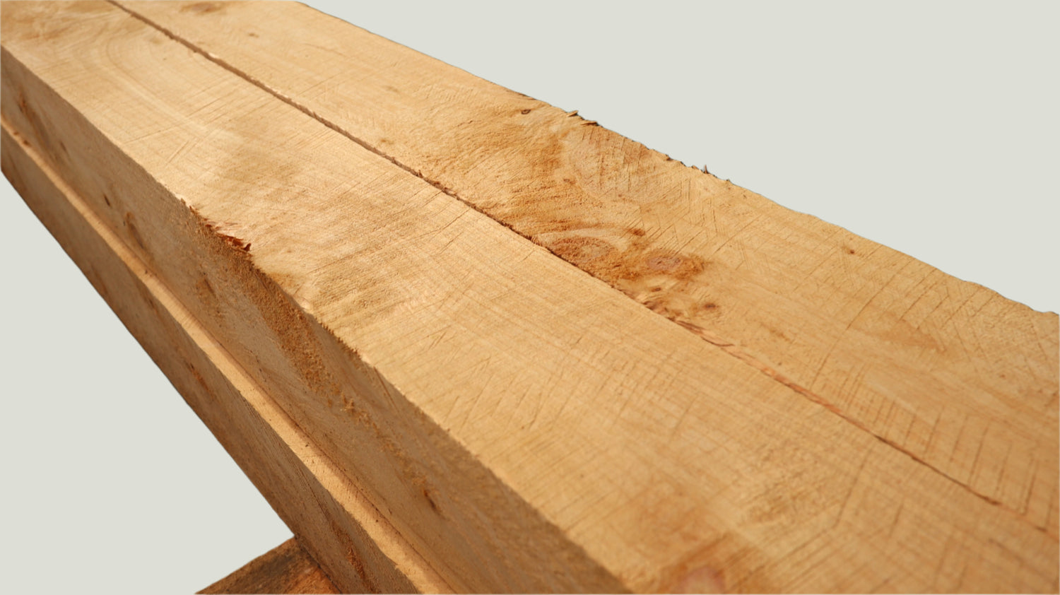 Close up of natural timber beams