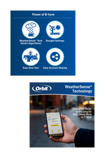 Orbit WeatherSense Technology packaging with smartphone display and branding