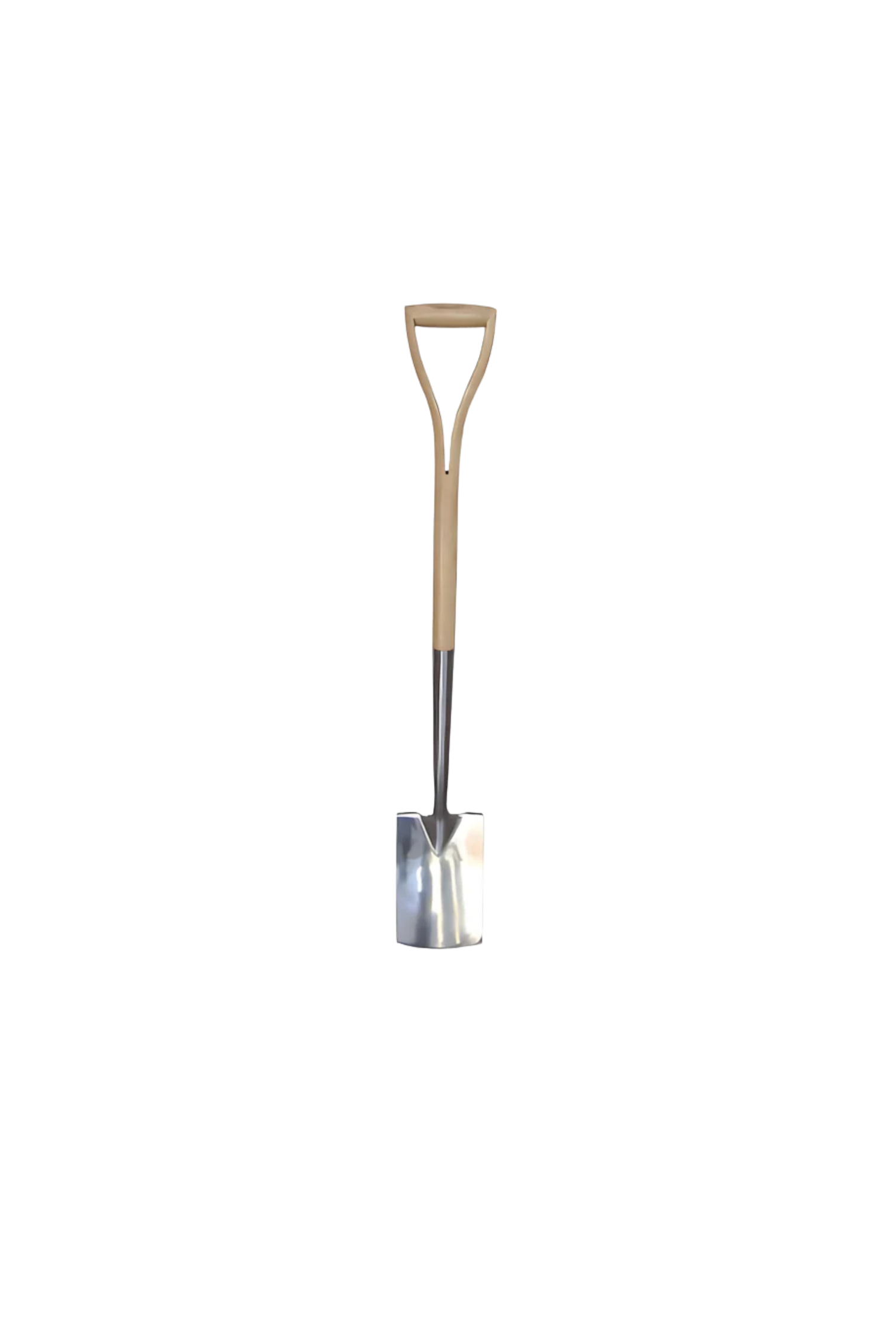 Gardening spade with wooden handle