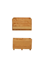 Two wooden raised planters