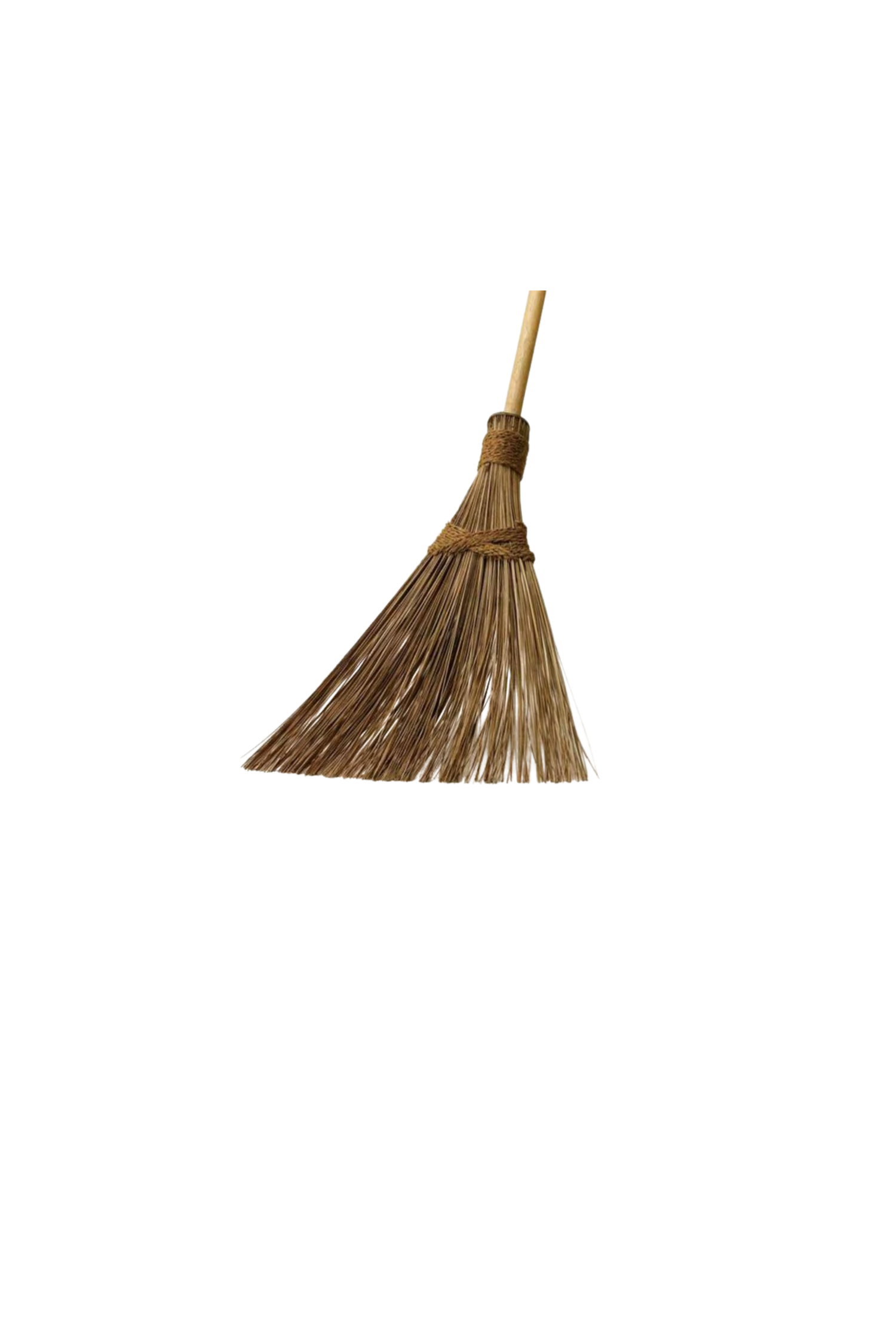Broom with a wooden handle