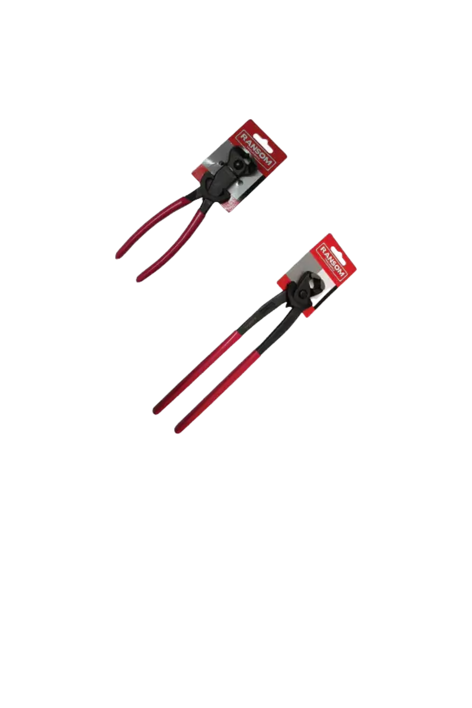 Two pairs of pliers with red handles