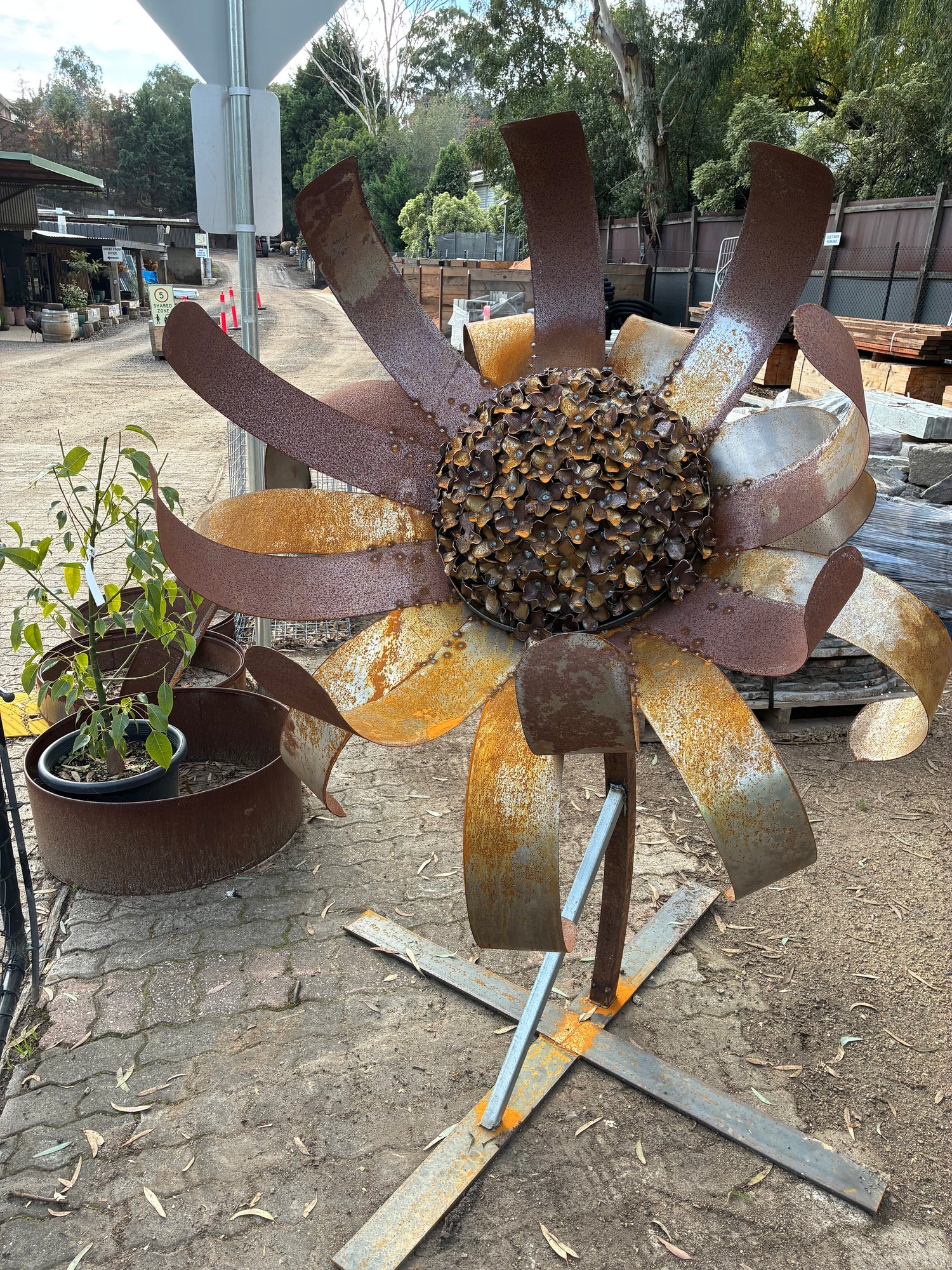 Rustic Flower Sculpture