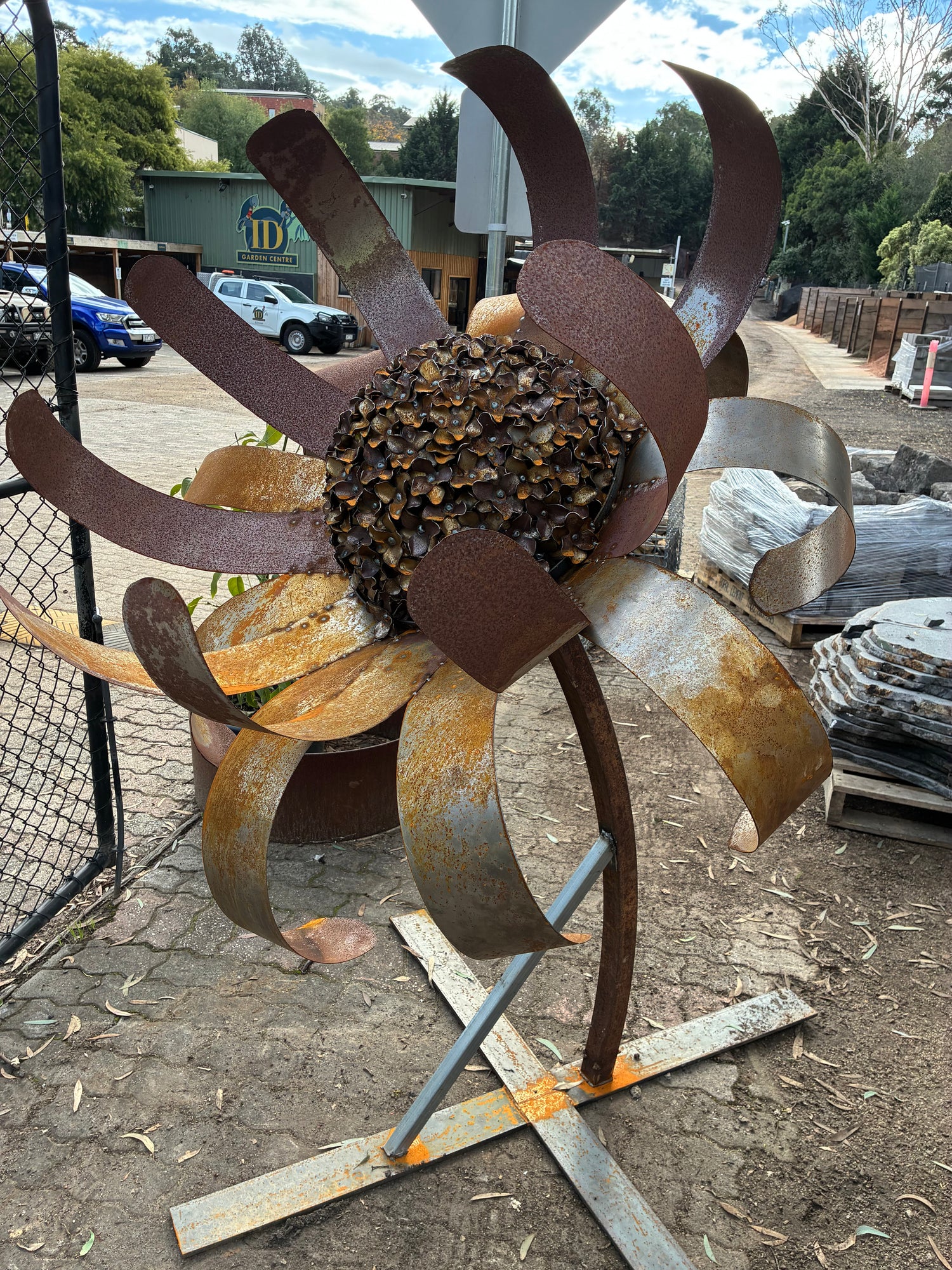 Rustic Flower Sculpture