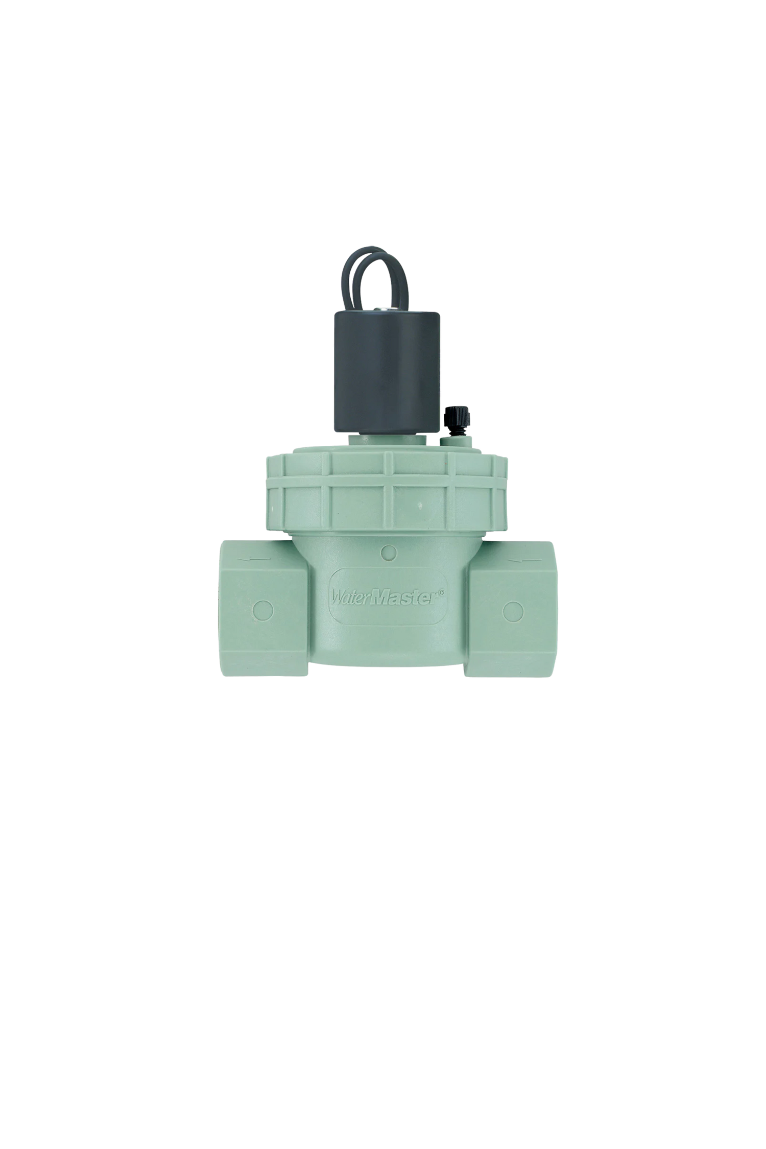 Green valve with a black cap