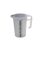 Clear measuring cup with measurement markings