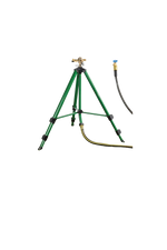 Green tripod with water spray nozzle 