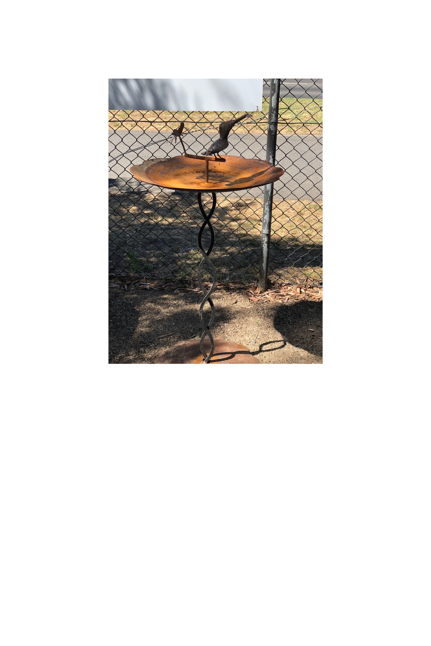 Rustic Standing Bird Bath