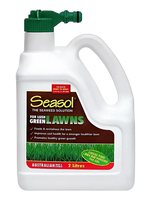 Seasol lawn fertilizer container on a clear background