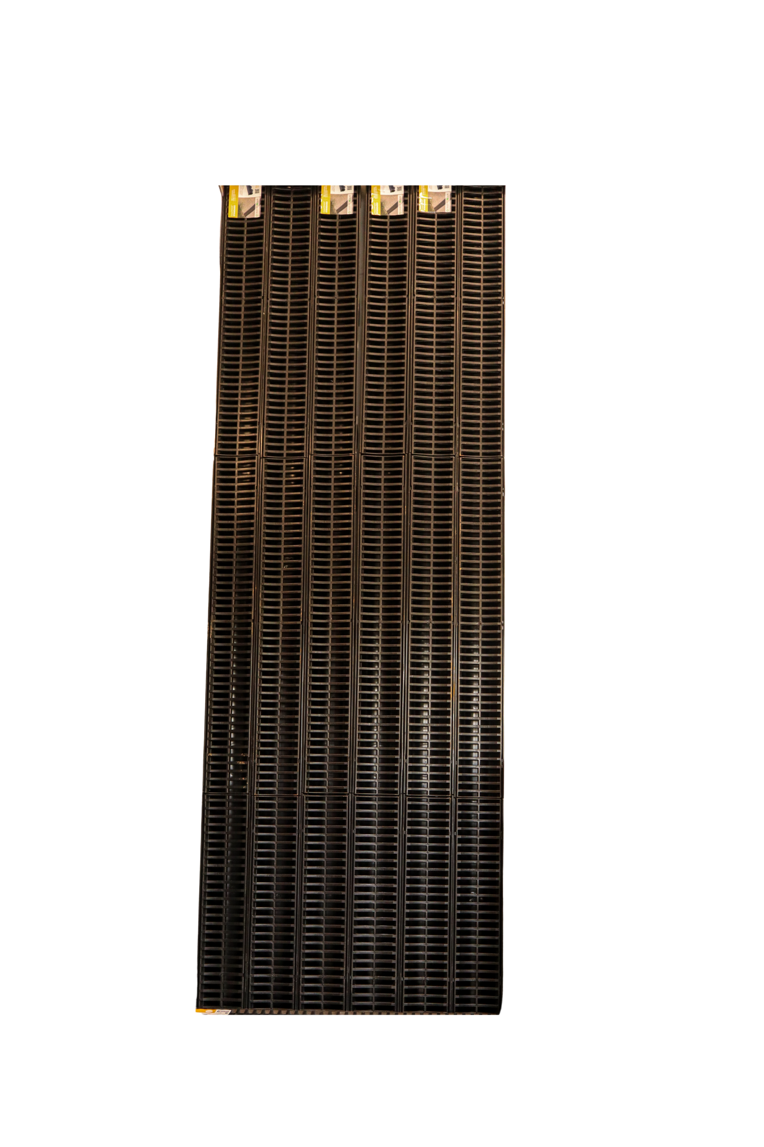 Black linear drainage channels with black grate