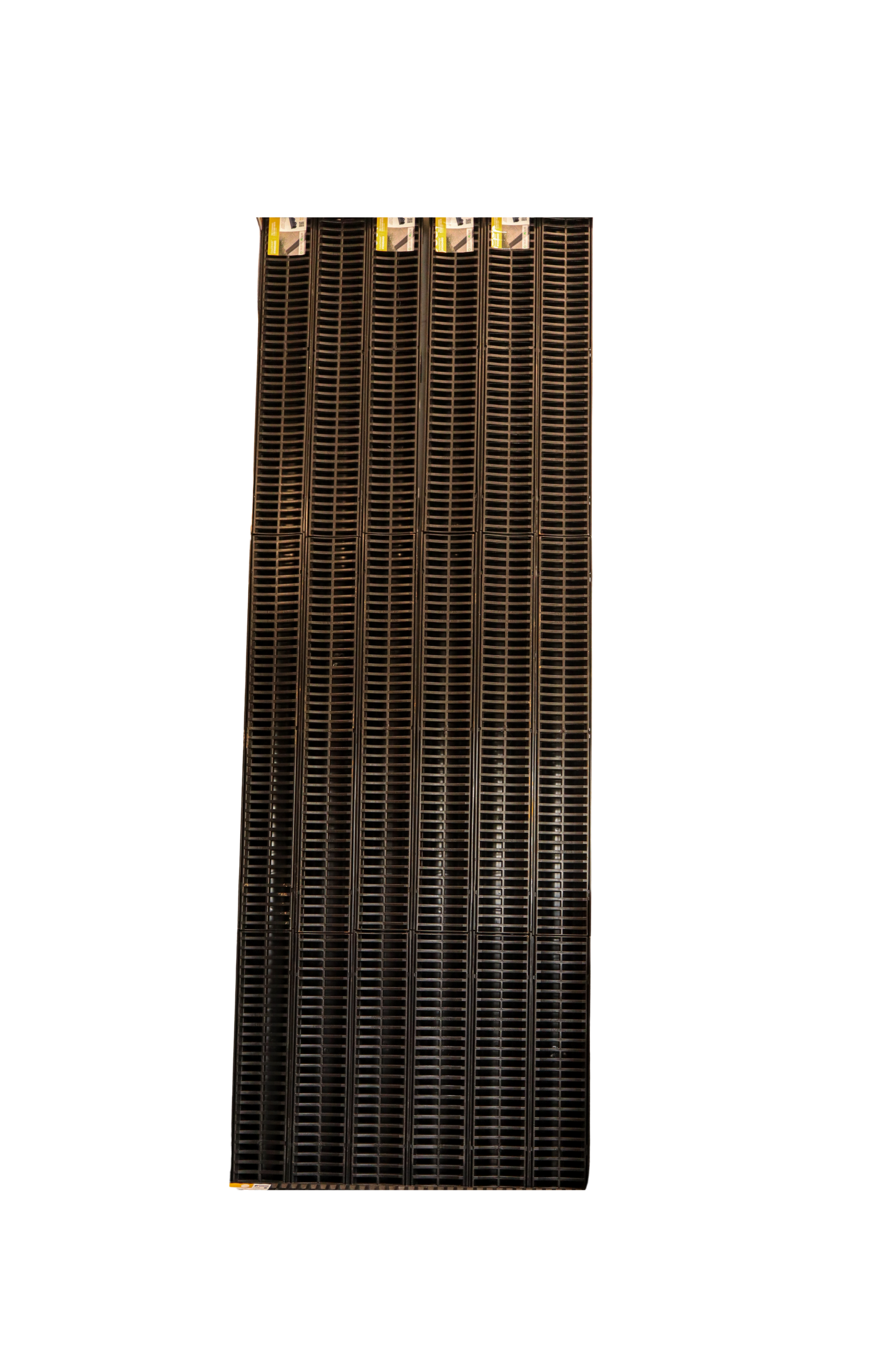 Black linear drainage channels with black grate