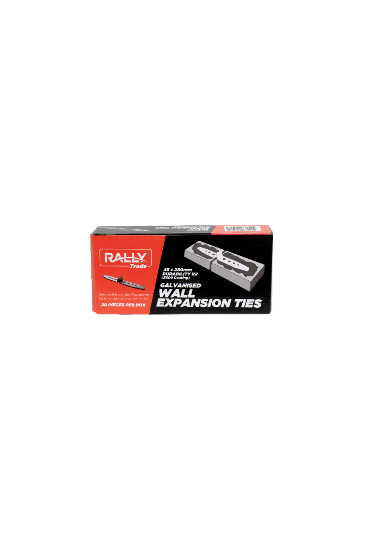 Box of wall expansion ties in red and black box