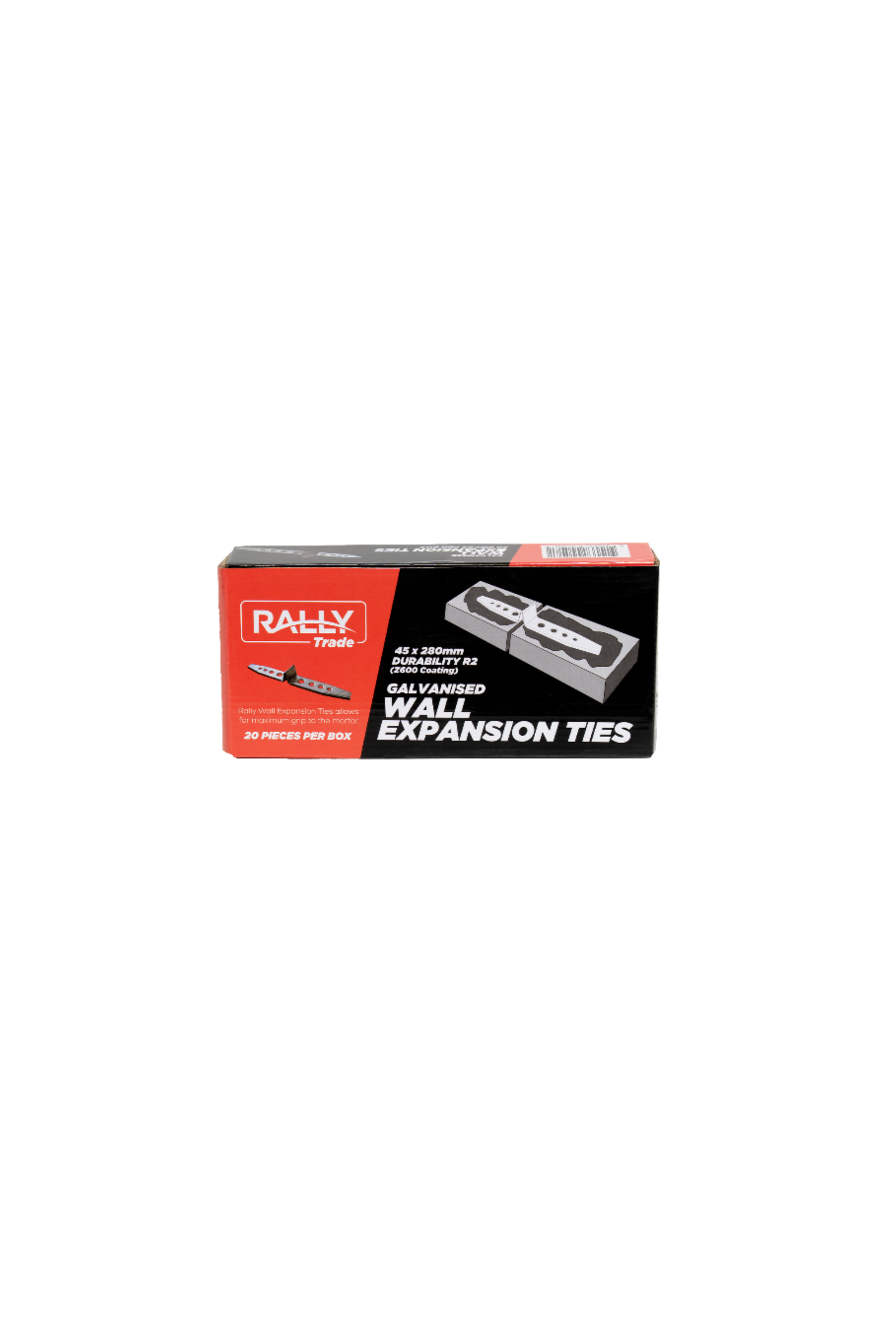 Box of wall expansion ties in red and black box