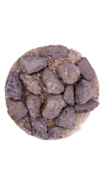 A dish of stones and sand