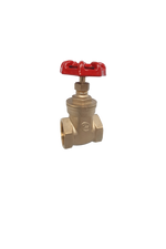 Bronze gate valve with red handle