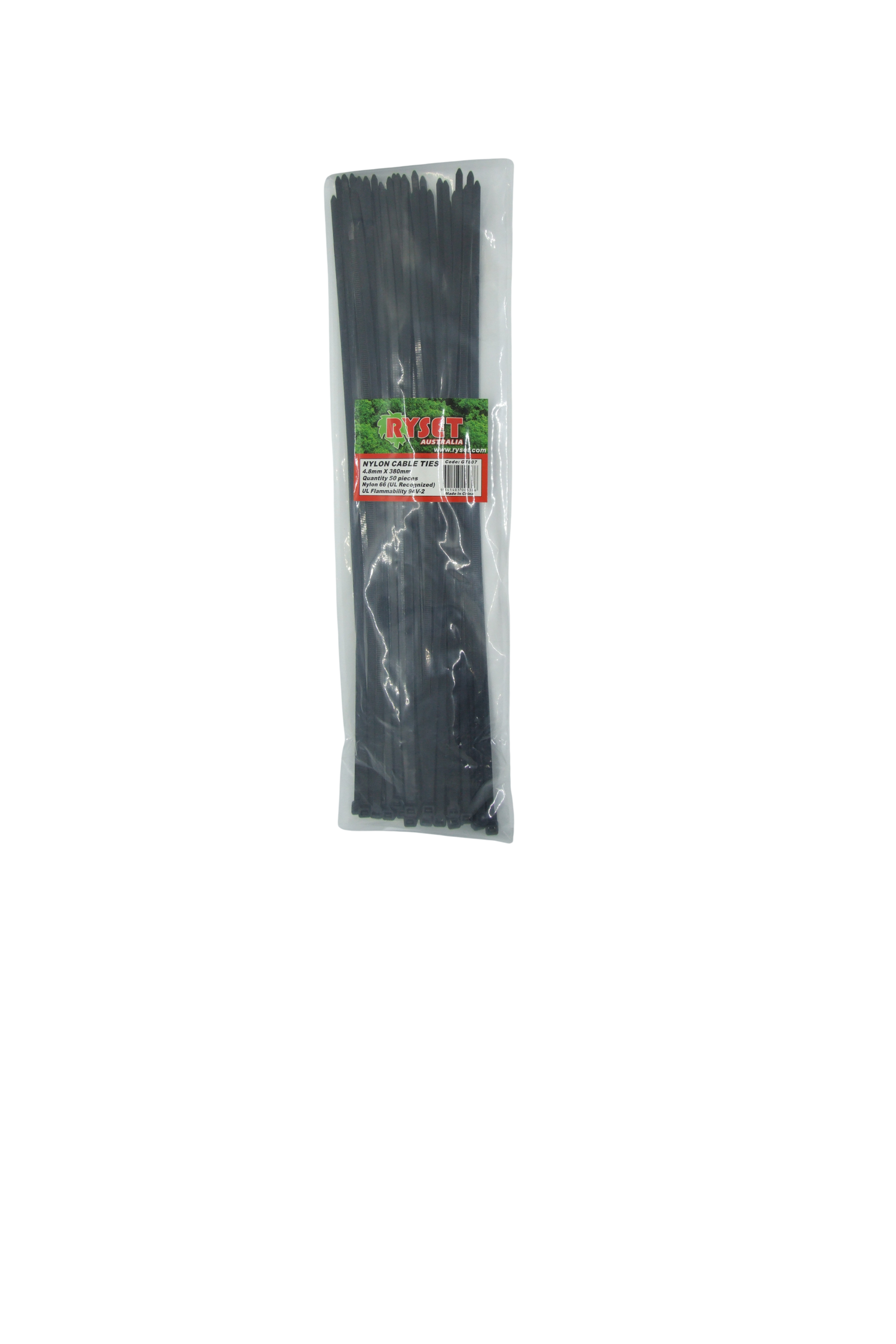 Nylon Cable Ties 50pk 4.8mm x 380mm Black